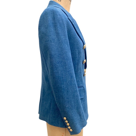 BALMAIN BLUE DENIM BLAZER SIZE 12 WORN ONLY ONCE - Picture 5 of 9